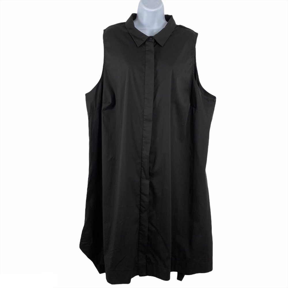 Eloquii Shirt Dress Button Down Sleeveless Polyest